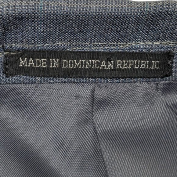 Pierre Balmain Paris Marseille Gray Plaid Suit Jacket Single-breasted 46L - Picture 6 of 16